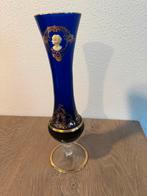 Antiek blauw vaasje met camee en gouden details, Ophalen