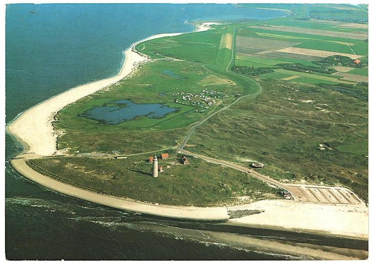 910106 Texel luchtfoto 1985 Postzegel afgeweekt, Verzamelen, Ansichtkaarten | Nederland, Gelopen, Waddeneilanden, 1980 tot heden