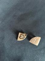 Vintage Beige Clip-on Oorbellen schelpjes, Overige materialen, Gebruikt, Beige, Ophalen of Verzenden