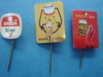 3 Spelden Breda Bier, Verzamelen, Speldjes, Pins en Buttons, Ophalen of Verzenden, Gebruikt, Merk, Speldje of Pin