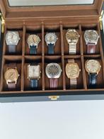 Pontiac collection, Sieraden, Tassen en Uiterlijk, Horloges | Heren, Overige merken, Staal, Gebruikt, Leer