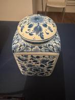 Delfts  blauw opbergpot of theebus., Antiek en Kunst, Ophalen