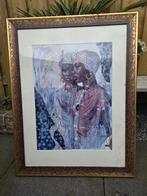 Afrikaanse afbeelding,  schilderij, Antiek en Kunst, Ophalen