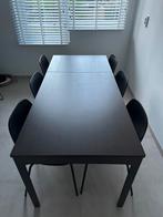 Eettafel met 6 stoelen - nette set!, Huis en Inrichting, Tafels | Eettafels, Ophalen, Kunststof, 100 tot 150 cm, Zo goed als nieuw