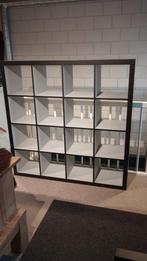 Ikea kallax 16 vaks kast zwart/grijs, Ophalen, Kunststof, Gebruikt, Minder dan 150 cm
