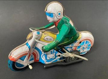 Blikken Wind-Up Toy, Motorrijder, Jaren ‘70 beschikbaar voor biedingen