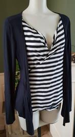 Rozu Ro-Zu blauwe 2 delen look top vest M 38 40 Gratis Verz., Kleding | Dames, Maat 38/40 (M), Zo goed als nieuw, Rozu, Verzenden