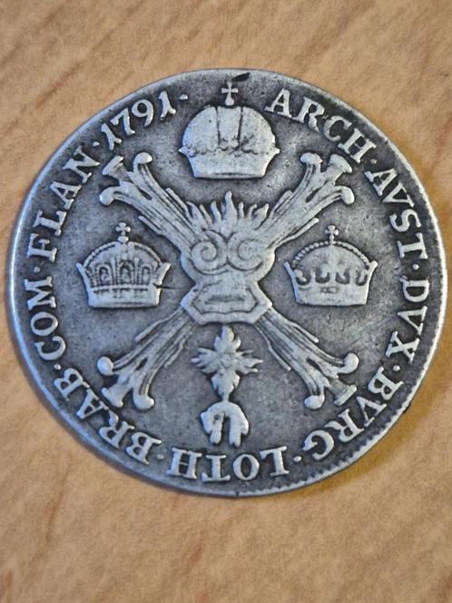 1/4 Kronenthaler 1791 NL-Oostenrijk Leopold II Type A Zilver, Postzegels en Munten, Munten | Nederland, Losse munt, Overige waardes