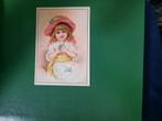 oude chromo litho meisje ca 1900, Verzamelen, Foto's en Prenten, Gebruikt, Verzenden, Voor 1940, Prent