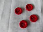 rode knopen, 4 stuks, ø 18 mm, kunststof. nieuw., Verzenden, Nieuw, Knoop of Knopen