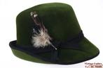 kleine Vintage Dameshoed Inselmann groen velour met veren 54, Kinderen en Baby's, Kinderkleding | Petten en Hoeden, 134 t/m 140
