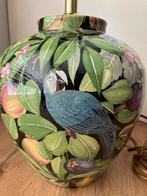 Tafellamp papegaai en vogel en bloemdecor  Italy, Antiek en Kunst, Ophalen of Verzenden