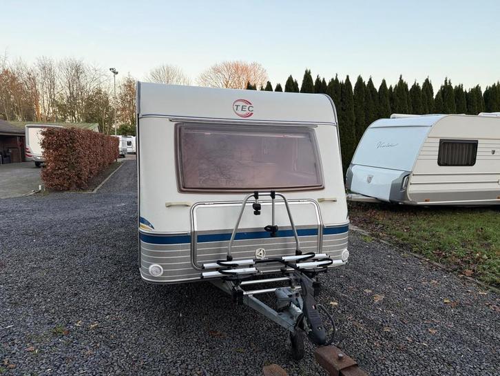Tec 460 GK Tour STAPELBEDDEN 2 x zitgroep Voortent Fietsendr, Caravans en Kamperen, Caravans, Bedrijf, 750 - 1000 kg, T.E.C., Airco