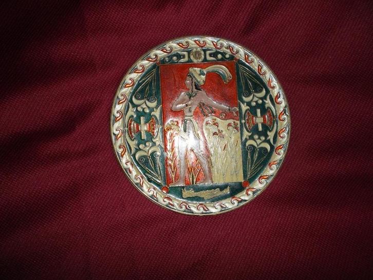 koperen wandbordje, Antiek en Kunst, Antiek | Koper en Brons, Koper, Ophalen of Verzenden