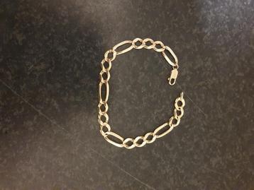 Mooie gave 14 kr gouden armband gekeurd 585, gewicht 15,7 gr beschikbaar voor biedingen