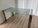 Glazen eettafel, Ophalen, 50 tot 100 cm, Zo goed als nieuw, Glas