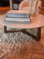 Riviera maison casone salontafel rond hout marmer, Huis en Inrichting, Tafels | Salontafels, Ophalen, Rond, 50 tot 100 cm, Zo goed als nieuw