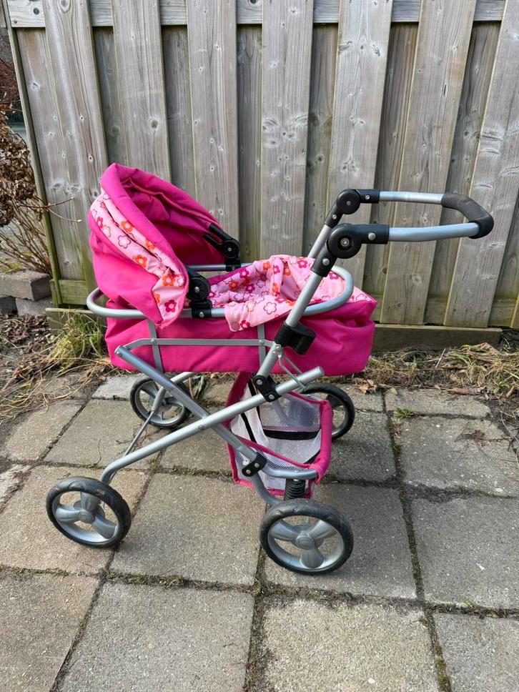 Poppenwagen + bedje, Kinderen en Baby's, Speelgoed | Poppen, Gebruikt, Babypop, Ophalen