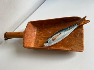 Vintage XXL Zweeds Houten Kruideniersschep Haringschep 50’s beschikbaar voor biedingen