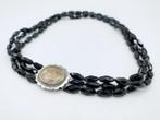 Gitten ketting met zilveren rouwslot, 1855, Sieraden, Tassen en Uiterlijk, Antieke sieraden, Verzenden, Zilver, Ketting