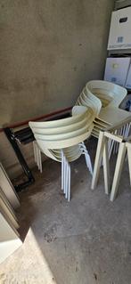 Stoel stoelen stapelbaar, Huis en Inrichting, Stoelen, Ophalen, Gebruikt, Wit, Kunststof