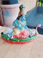 Antiek Indiaans Lord Krishna en Radha goddelijk paar beeldje, Antiek en Kunst, Ophalen of Verzenden