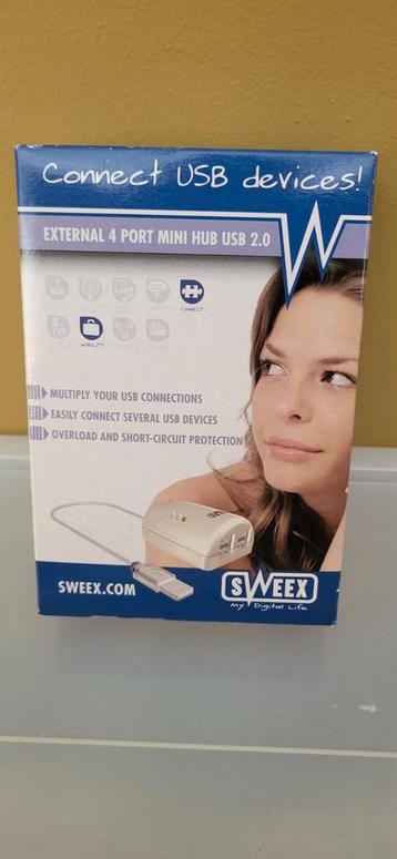 Sweex Externe 4-Poorts Mini Hub USB 2.0 beschikbaar voor biedingen