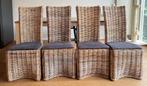Stoelen 4 stuks, natuurlijk rotan, hout., Huis en Inrichting, Stoelen, Ophalen, Gebruikt, Bruin, Hout