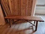 Oud houten bankje bijzettafel sidetable landelijk sober, Antiek en Kunst, Ophalen