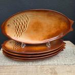 Vis borden - Keramiek - Set van 5, Porselein of Keramiek, Schaal, Ophalen of Verzenden, Zo goed als nieuw