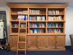 Grote teak houten boeken kast, deuren en planken., Huis en Inrichting, Kasten | Boekenkasten, Ophalen, 200 cm of meer, Teakhout