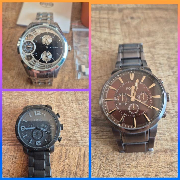 Fossil heren horloges., Sieraden, Tassen en Uiterlijk, Horloges | Heren, Zo goed als nieuw, Overige merken, Staal, Staal, Ophalen of Verzenden
