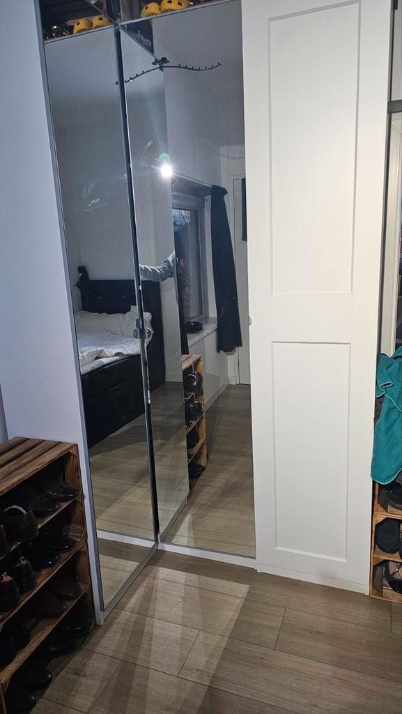 IKEA PAX Hoekast met Spiegeldeuren, Huis en Inrichting, Kasten | Kledingkasten, Zo goed als nieuw, 200 cm of meer, 50 tot 100 cm