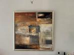 Abstract Schilderij met Zilveren Lijst, Ophalen of Verzenden