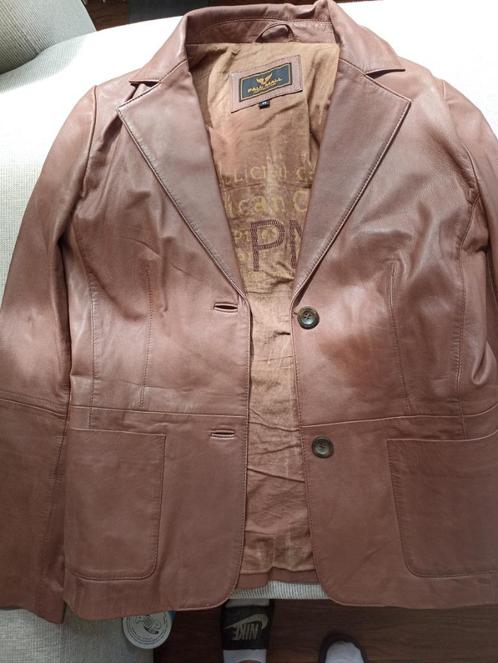 Lederen Pall Mall jas, Kleding | Dames, Jassen | Zomer, Zo goed als nieuw, Maat 38/40 (M), Bruin, Ophalen of Verzenden
