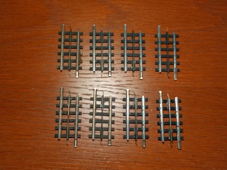 Trix Express 4308 - Rechte rails 49,2mm (8x), Hobby en Vrije tijd, Modeltreinen | H0, Gebruikt, Rails, Gelijkstroom, Trix, Ophalen of Verzenden