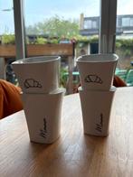4 Sam&Squito Ontbijt Mokken Croissant, Huis en Inrichting, Keramiek, Ophalen of Verzenden, Zo goed als nieuw, Overige stijlen