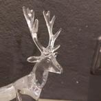 mooie brocante glazen sculptuur van een hert, afmetingen 19, Ophalen of Verzenden