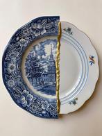 Delfsblauw keramiek Kintsugi wandbord, Antiek en Kunst, Ophalen of Verzenden