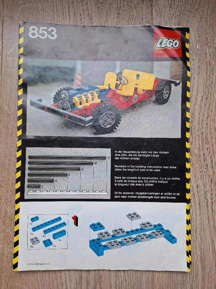 Lego Technic: 853 Auto Chassis, Car Chassis technische Lego, Kinderen en Baby's, Speelgoed | Duplo en Lego, Gebruikt, Lego, Complete set