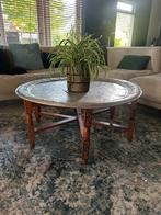 Marokkaanse tafel met origineel onderstel - Zeldzame vondst, Ophalen, Minder dan 55 cm, Gebruikt, Rond