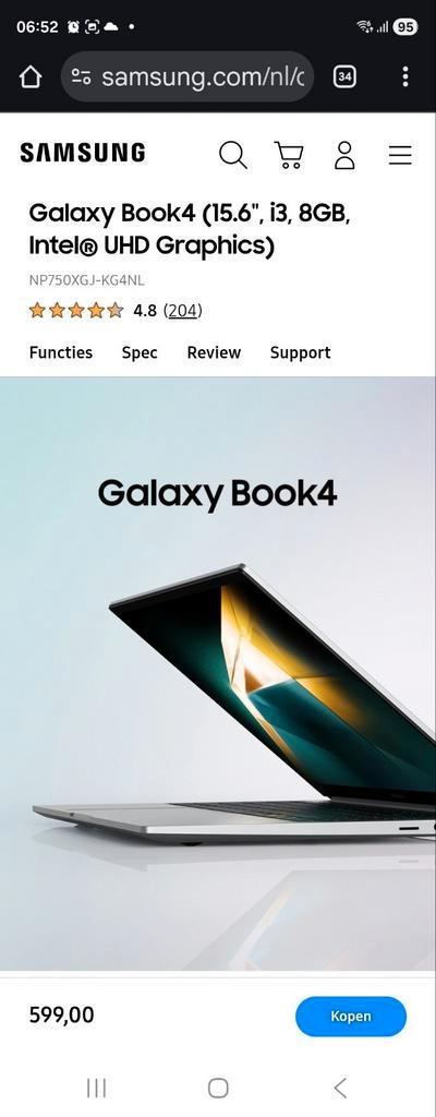 Samsung Galaxy Book 4 - Nieuw!, Computers en Software, Windows Laptops, Nieuw, 15 inch, SSD, 8 GB, Qwerty, Met videokaart, Ophalen