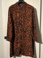 Juffrouw Jansen - cognac zwart jurk slangenprint | maat XXL, Maat 46/48 (XL) of groter, Oranje, Ophalen of Verzenden, Knielengte