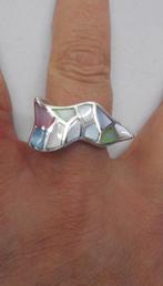Zilveren prachtige design ring maat ruim 17 nr.686
