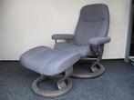 SHOWMODEL Stressless Consul Classic+ hocker stof grijs small, Huis en Inrichting, Fauteuils, Ophalen, Zo goed als nieuw, Metaal