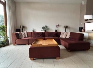 Modulaire Hoekbank Stof + Hocker beschikbaar voor biedingen