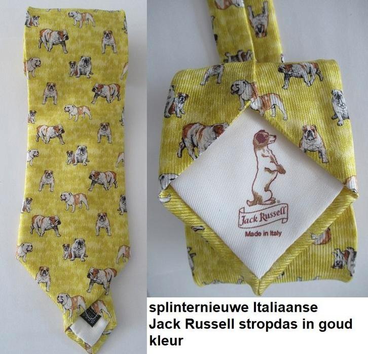 splinternieuwe Italiaanse JACK RUSSEL stropdas in goudkleur, Kleding | Heren, Stropdassen, Nieuw, Blauw, Ophalen of Verzenden