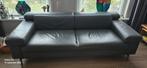 Mooie zwarte leren 3 zits bank., Ophalen, 100 tot 125 cm, Driepersoons, Leer