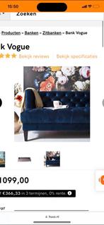 Vogue velvet bank, Huis en Inrichting, Ophalen of Verzenden, Gebruikt, 200 tot 250 cm