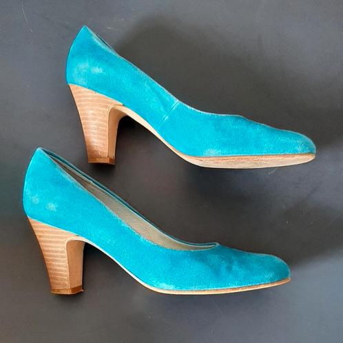 Fred de la Bretoniere, pumps, maat 36, leer en suede, Kleding | Dames, Schoenen, Gedragen, Schoenen met hoge hakken, Blauw, Ophalen of Verzenden